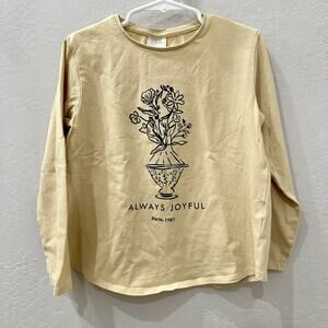 Zara Floral “Always Joyful” Long Sleeve Shirt